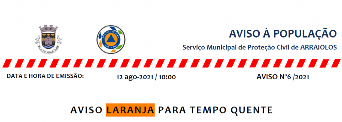 Aviso laranja para tempo quente