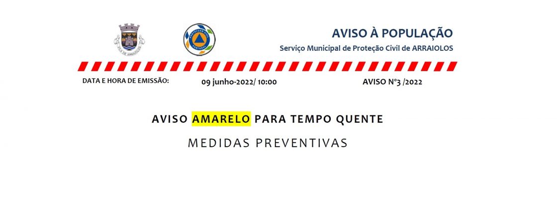 AVISO AMARELO para TEMPO QUENTE