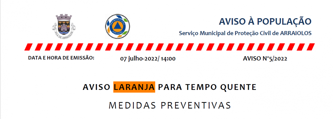 Aviso Laranja para Tempo Quente