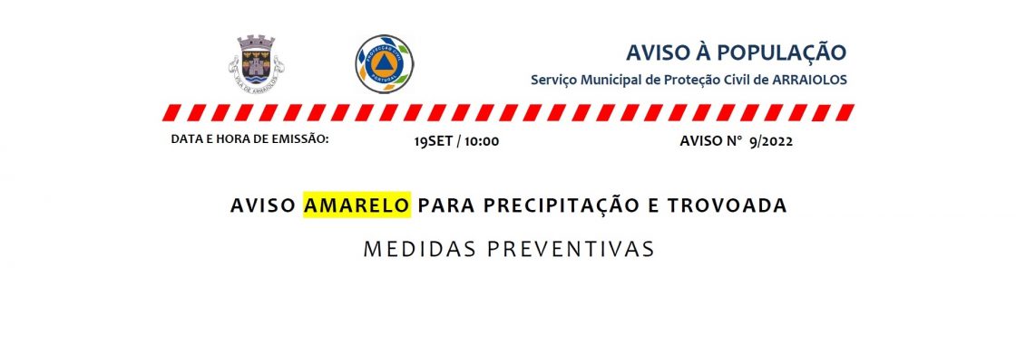 SMPC – Aviso amarelo para precipitação e trovoada