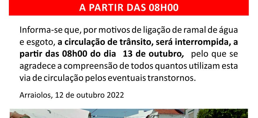 Arraiolos – Trânsito Interrompido