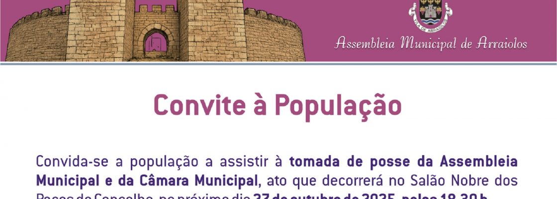 Convite – Tomada de Posse – Assembleia Municipal e Câmara Municipal